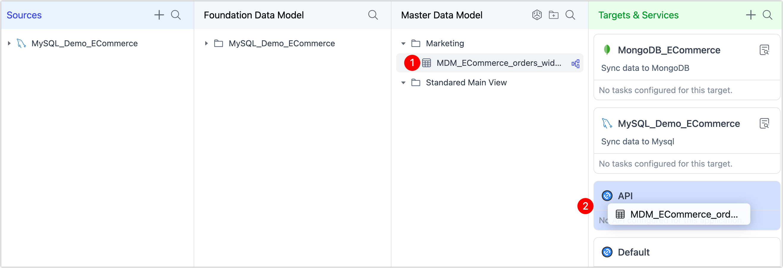 Drag view to API